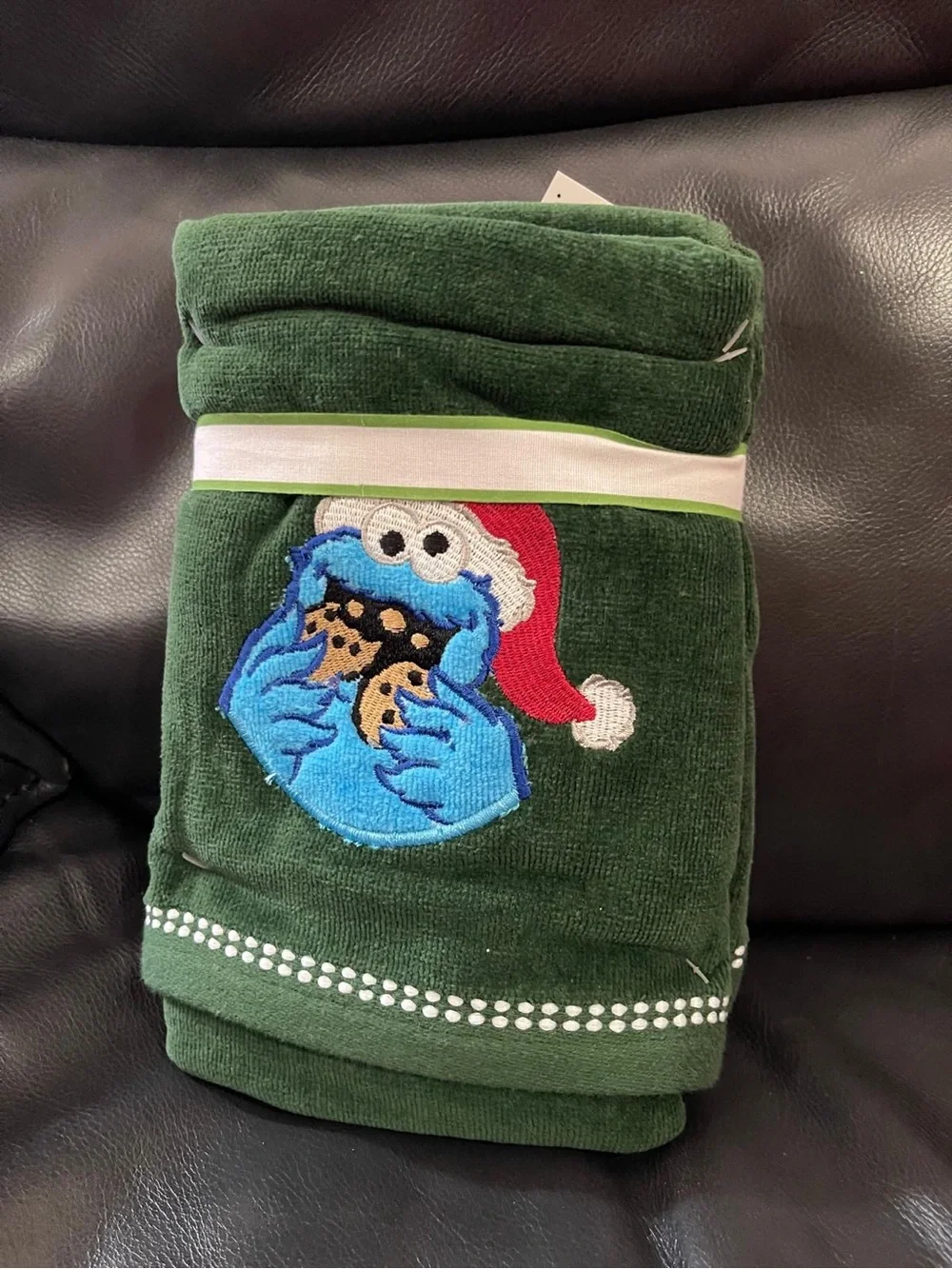 Christmas Sesame Street Cookie Monster Hand Towels, Set of 2